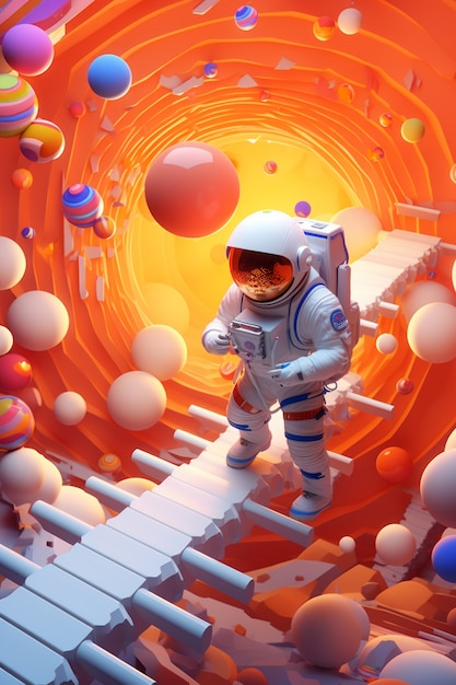 Rendering 3D dell'astronauta