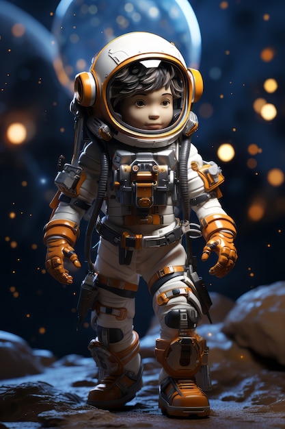 Rendering 3D dell'astronauta