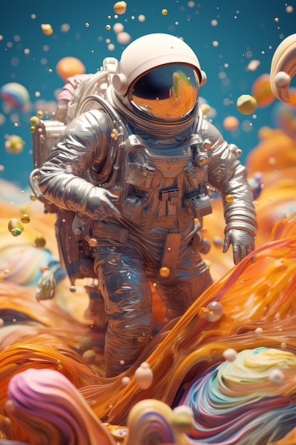 Rendering 3D dell'astronauta