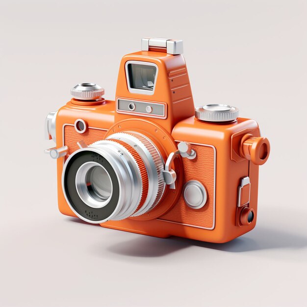 Rendering 3D della fotocamera con pellicola fotografica