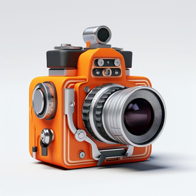 Rendering 3D della fotocamera con pellicola fotografica