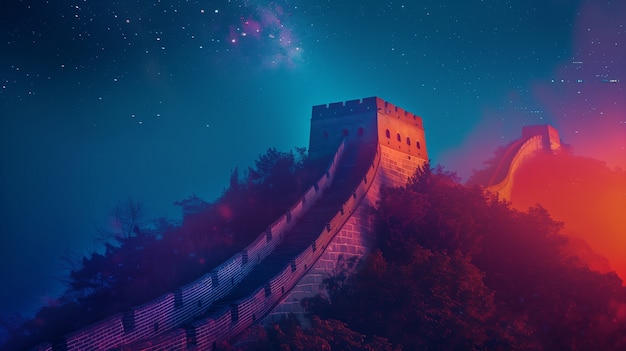 Rendering 3D della Grande Muraglia Cinese