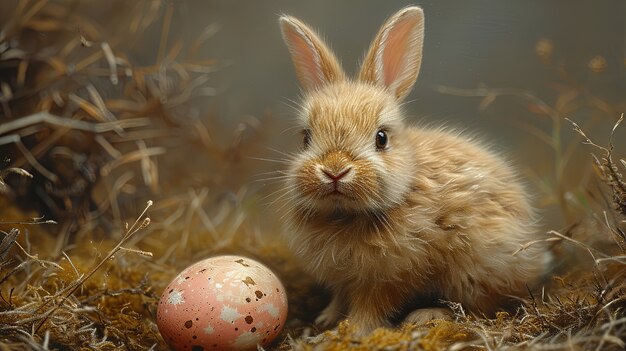 Rendering 3D della pittura del coniglietto di Pasqua nell'età oscura