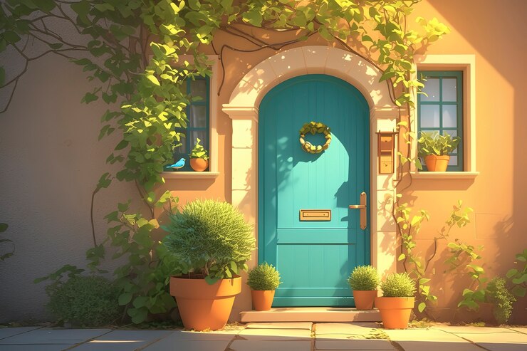 Foto gratuito rendering 3d della porta di benvenuto dei cartoni animati