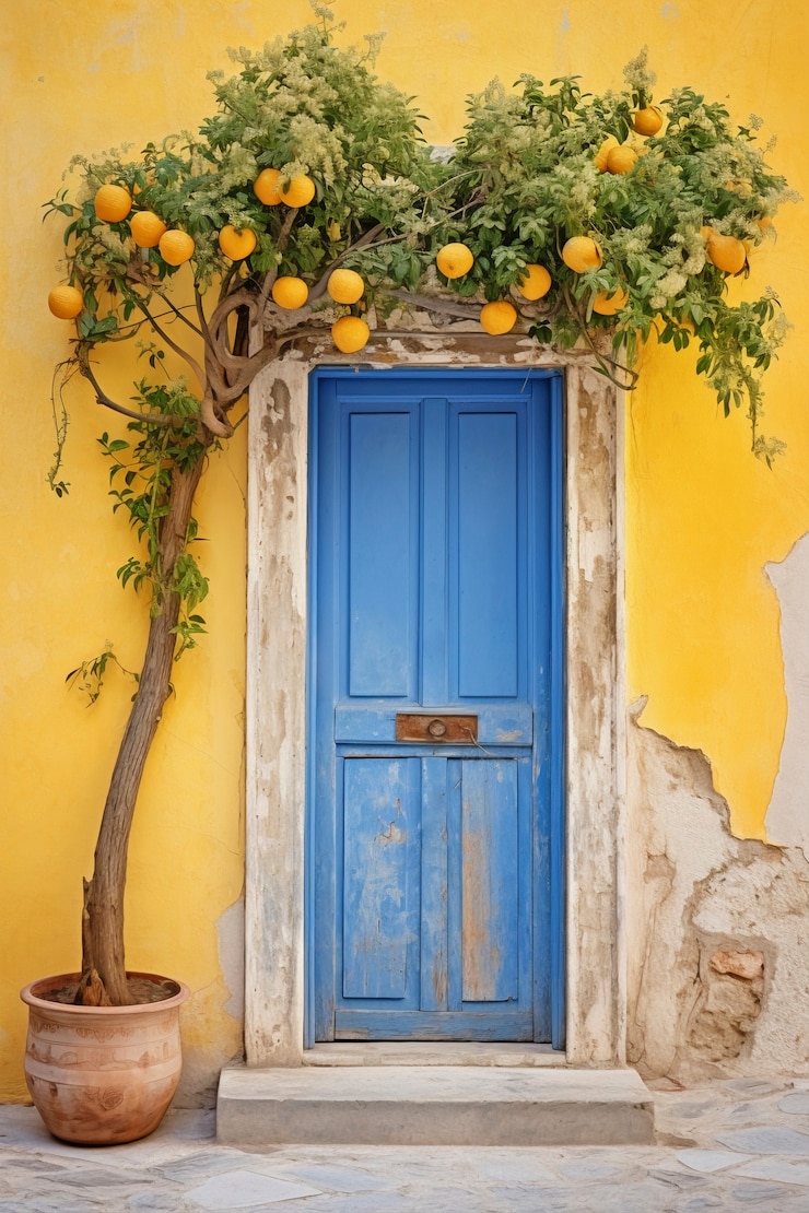 Foto gratuito rendering 3d della porta mediterranea