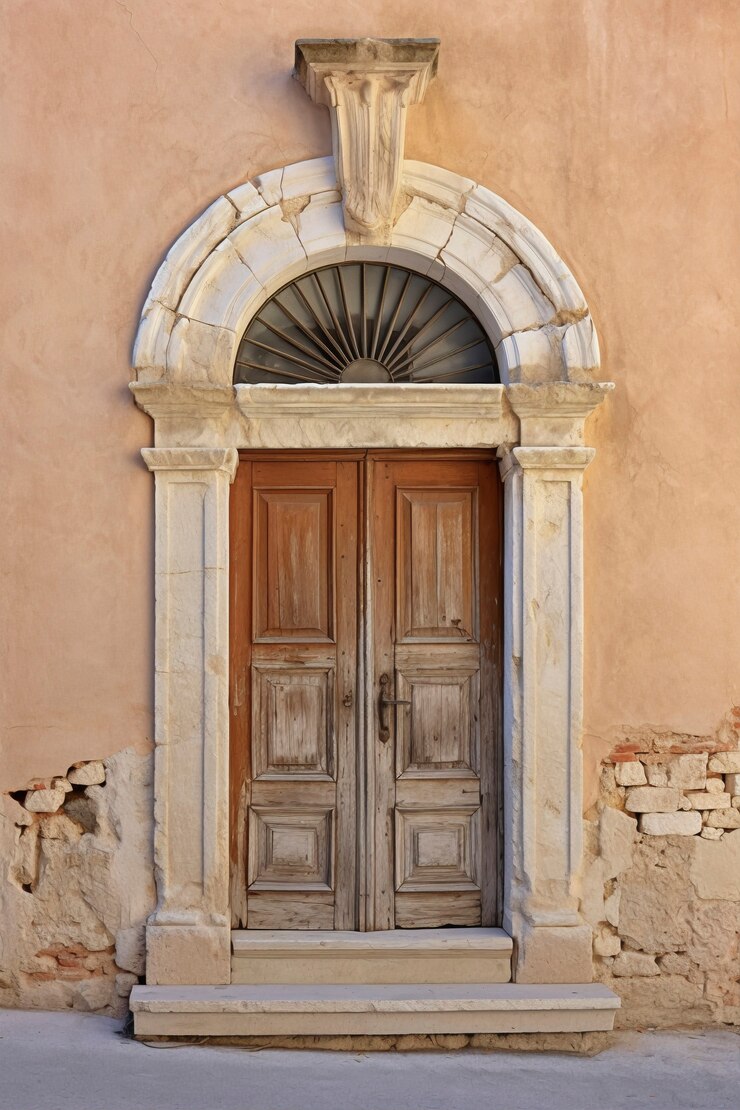 Foto gratuito rendering 3d della porta mediterranea