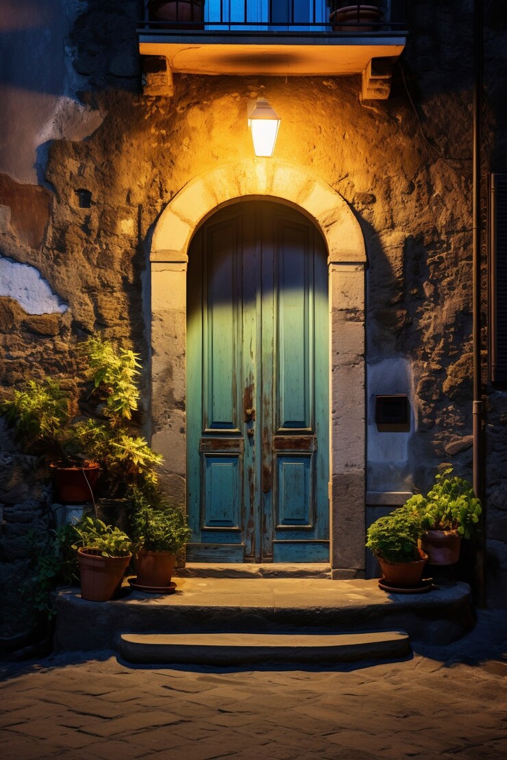 Foto gratuito rendering 3d della porta mediterranea