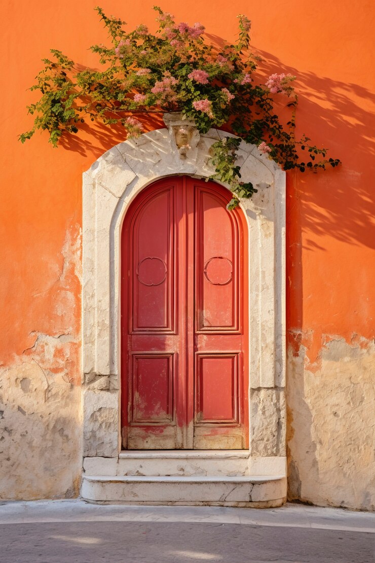 Foto gratuito rendering 3d della porta mediterranea