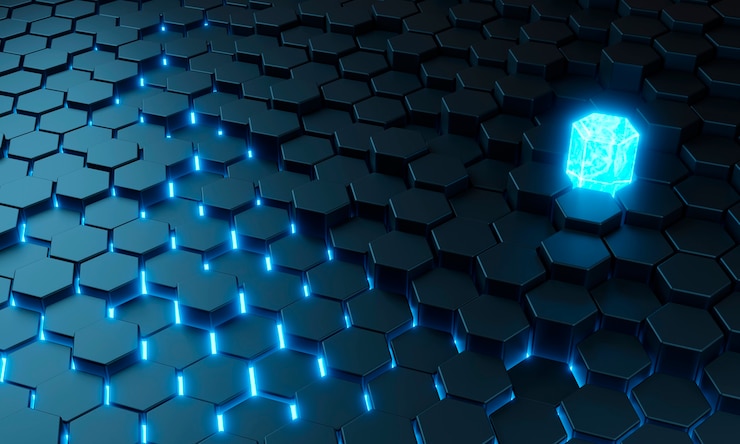 Foto gratuito rendering 3d dello sfondo a consistenza esagonale
