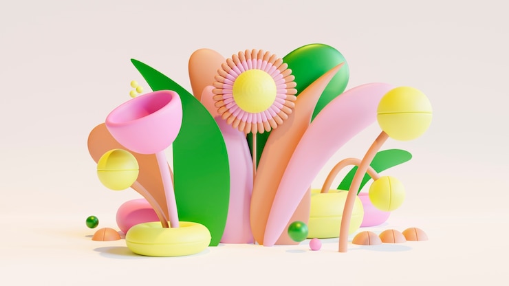 Foto gratuito rendering 3d dello sfondo a molla