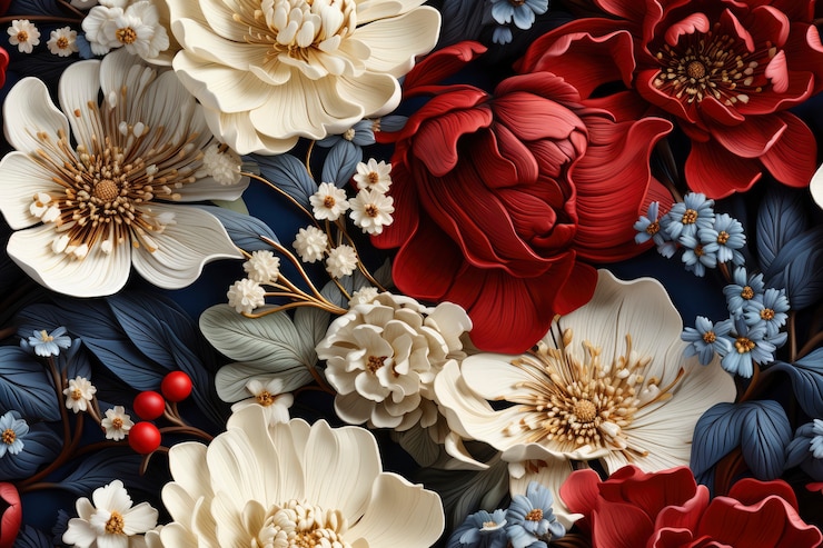 Foto gratuito rendering 3d di fiori