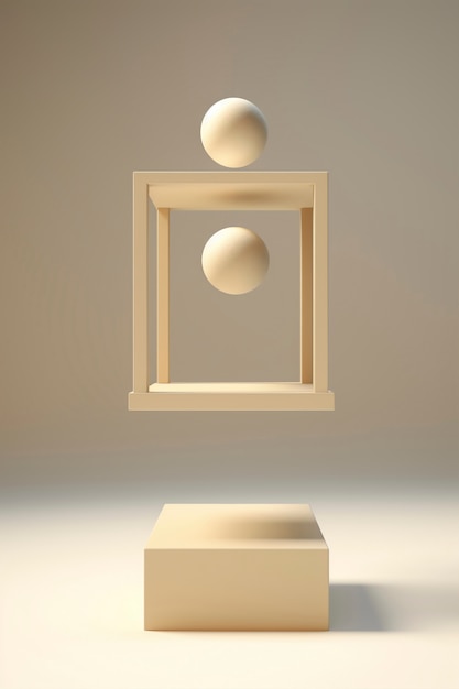 Rendering 3d di forme geometriche scultura