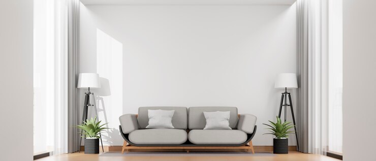 Foto gratuito rendering 3d di interni minimalisti con spazio per la copia