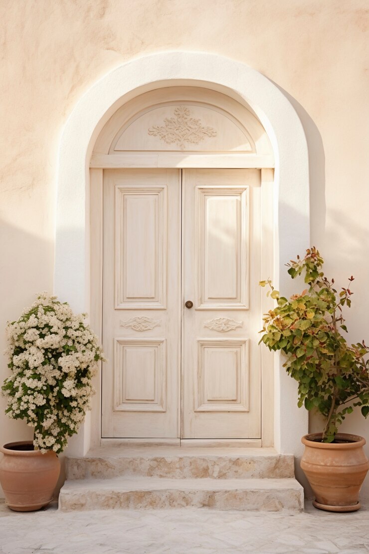 Foto gratuito rendering 3d di porta mediterranea
