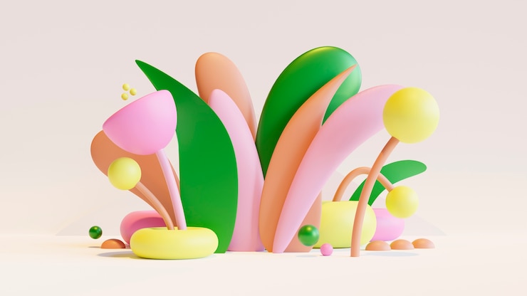 Foto gratuito rendering 3d di sfondo primaverile