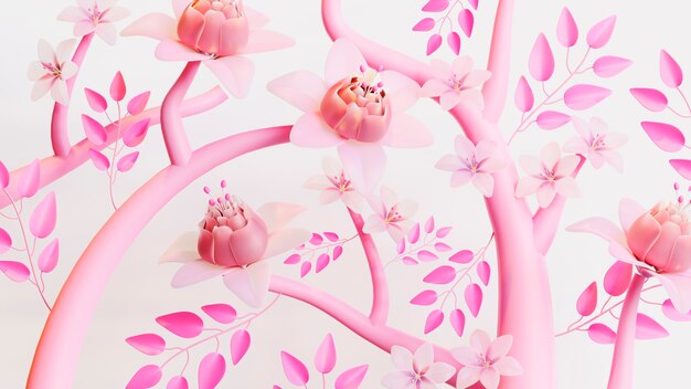 Rendering 3d di sfondo primaverile