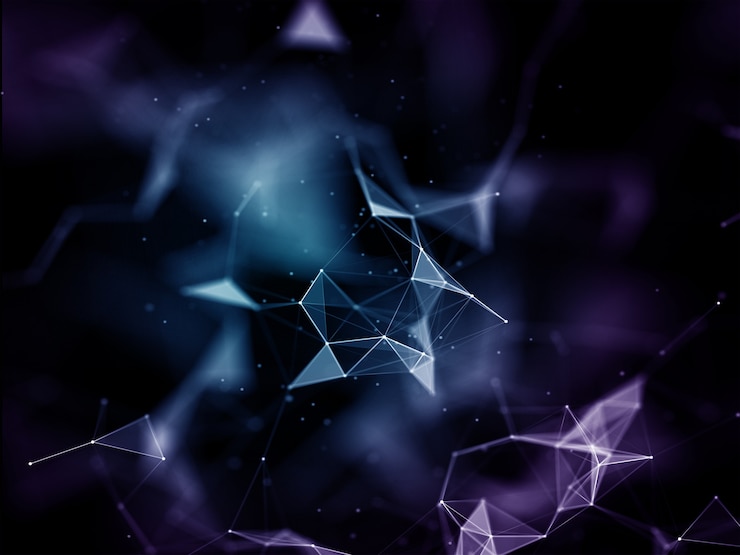 Foto gratuito rendering 3d di un progetto di comunicazione di rete low poly