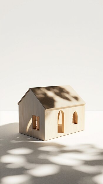 Rendering 3D di una casa in legno