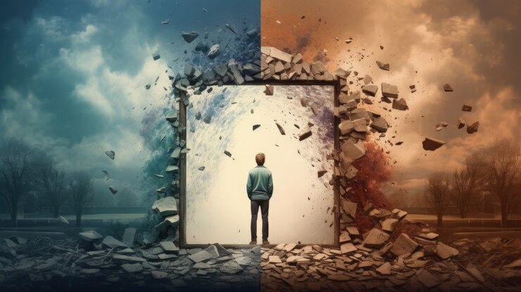 Foto gratuito rendering di una persona con personalità diverse