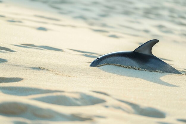 Rendering surreale di un delfino nel deserto.