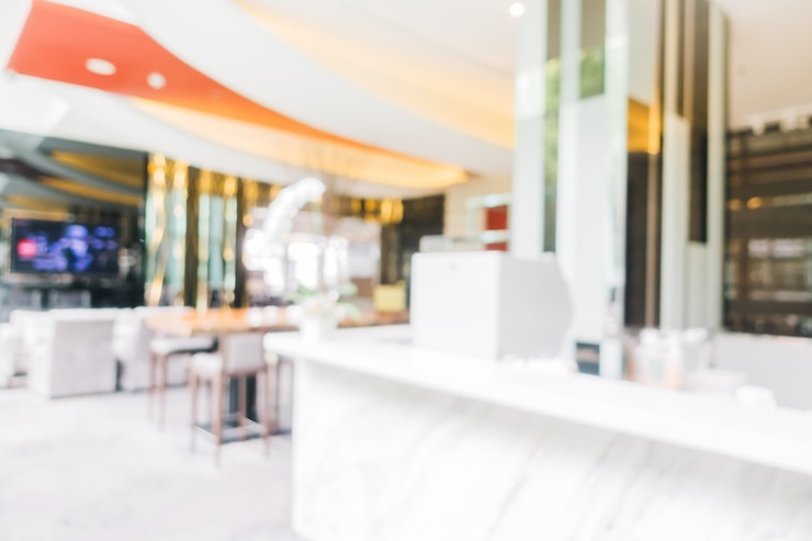 Foto gratuito ristorante vuoto con effetto blured