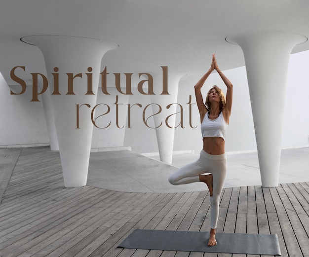 Ritiro spirituale con donna in meditazione
