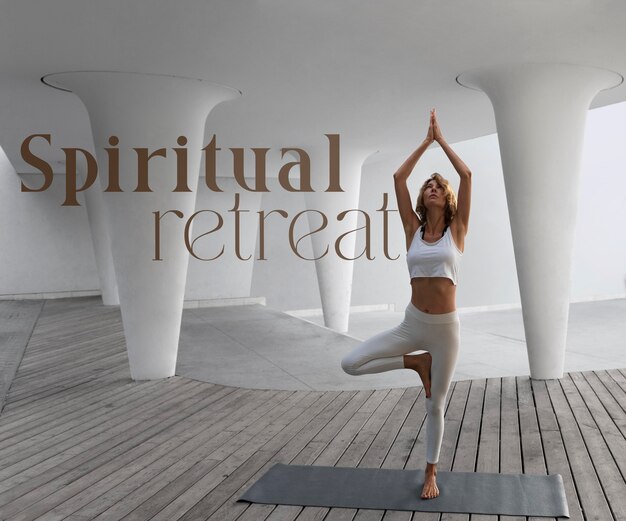 Ritiro spirituale con donna in meditazione