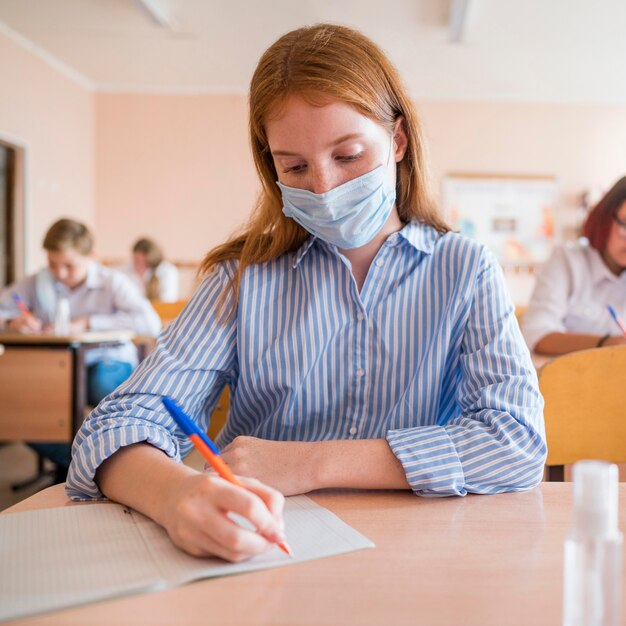 Ritorno a scuola durante il concetto covid