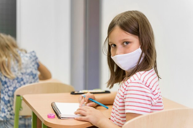 Ritorno a scuola durante il concetto covid
