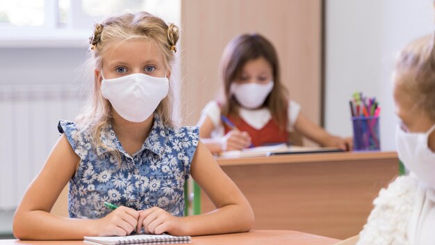 Ritorno a scuola durante il concetto covid