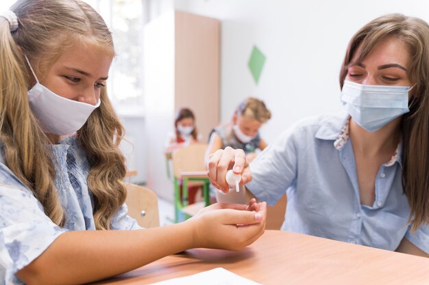 Ritorno a scuola durante il concetto covid