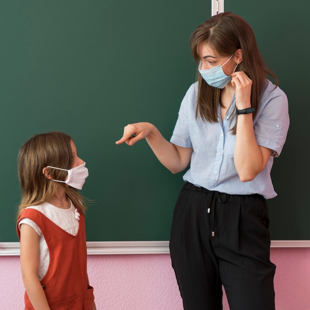 Ritorno a scuola durante il concetto covid