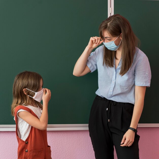 Ritorno a scuola durante il concetto covid