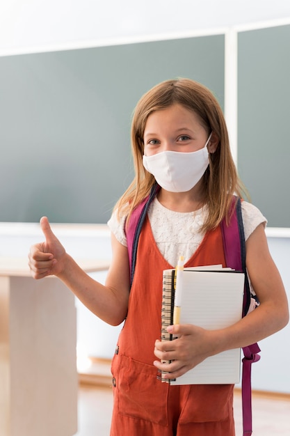 Ritorno a scuola durante il concetto covid