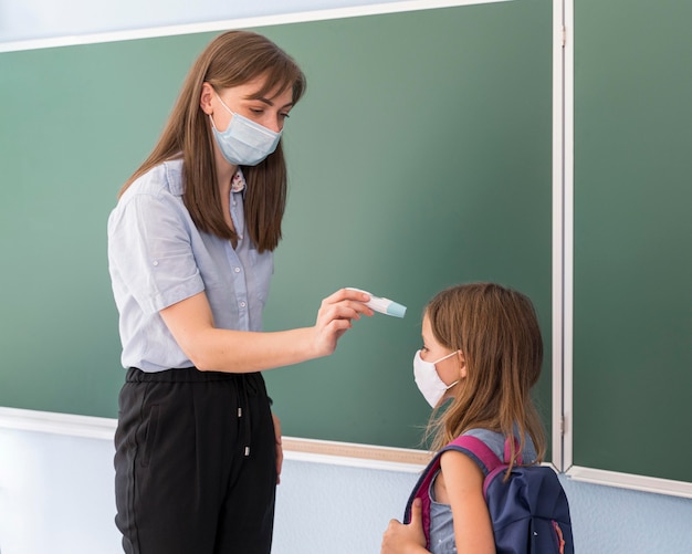 Ritorno a scuola durante il concetto covid