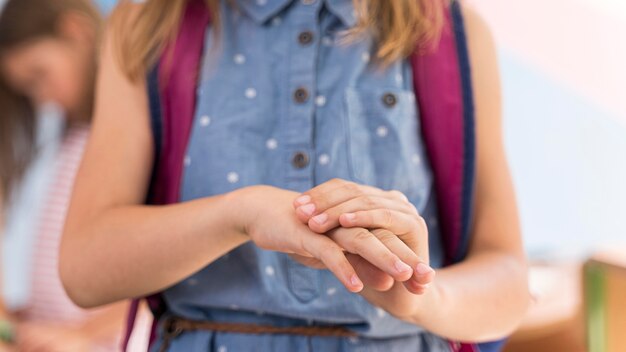 Ritorno a scuola durante il concetto covid