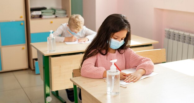 Ritorno a scuola durante il concetto covid