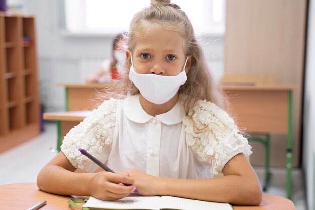 Ritorno a scuola durante il concetto di covid