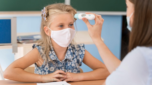 Ritorno a scuola durante il concetto di covid