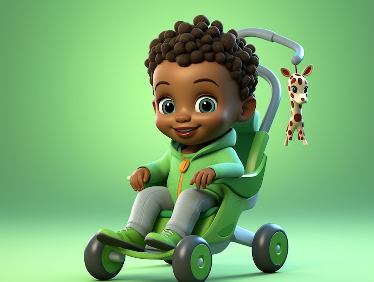 Foto gratuito ritratto 3d di un adorabile bambino dei cartoni animati