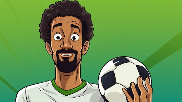 Foto gratuito ritratto del calciatore in stile cartone animato