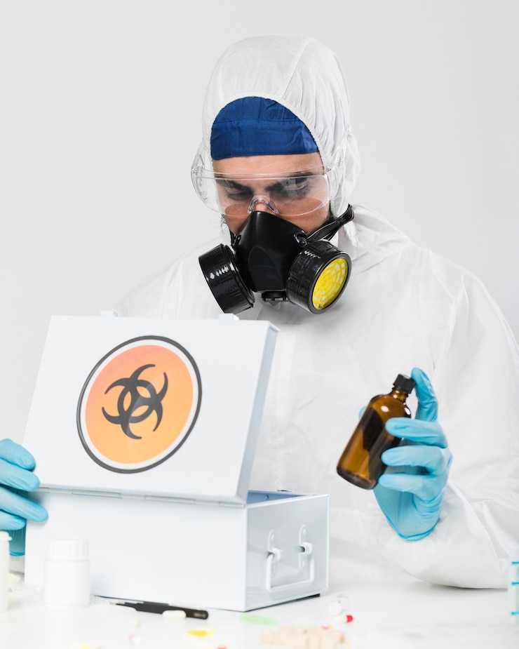 Foto gratuito ritratto del maschio adulto che prepara trattamento medico