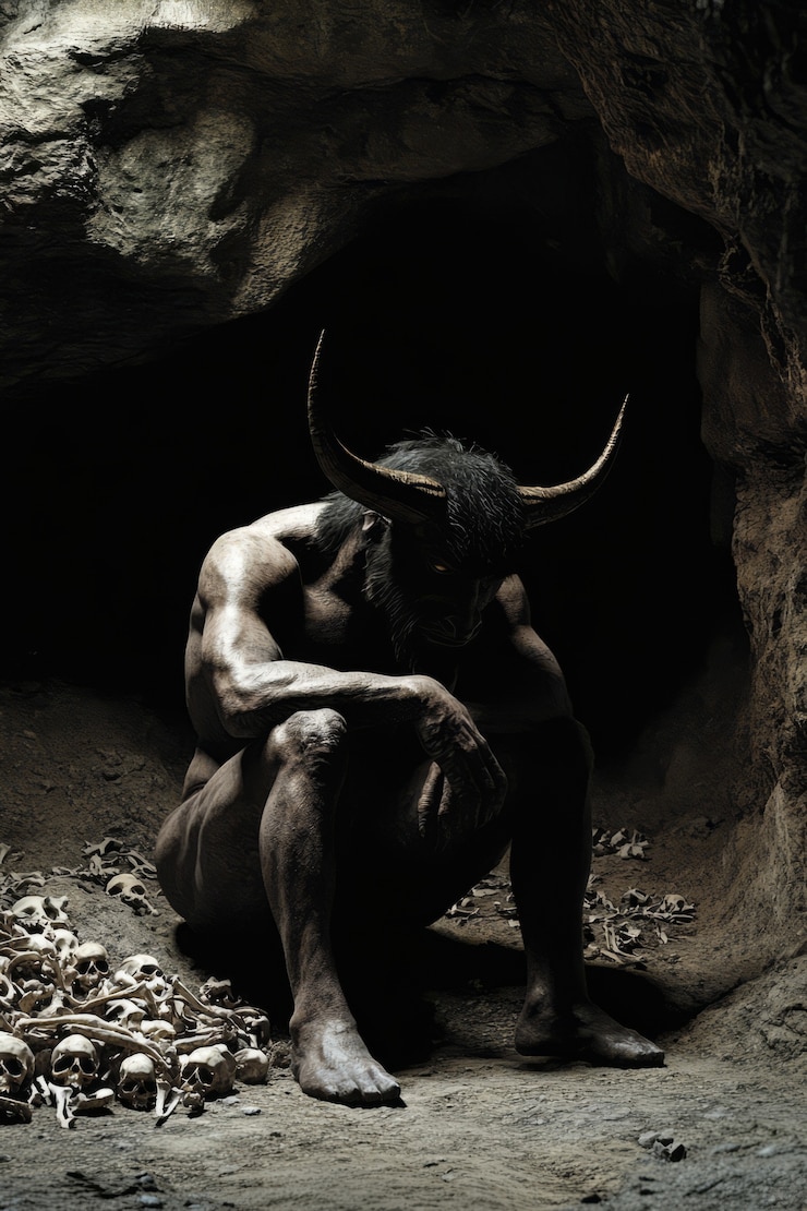 Foto gratuito ritratto del mitologico minotauro
