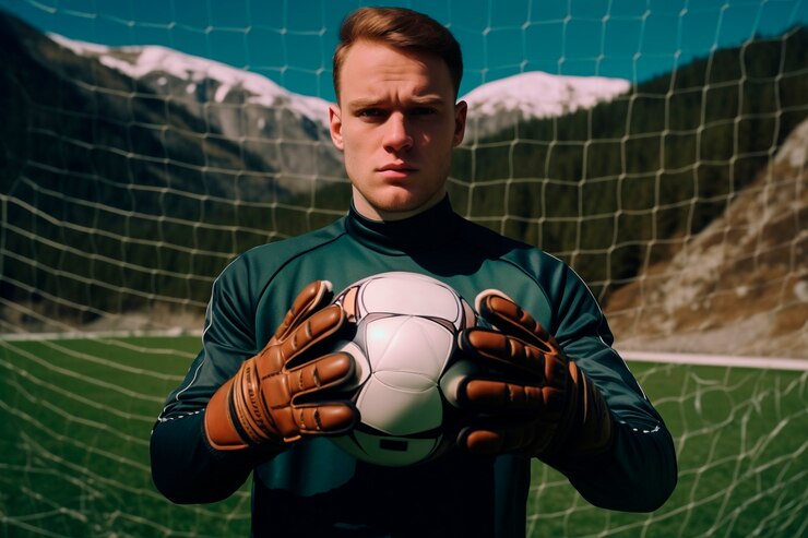 Foto gratuito ritratto del portiere di calcio