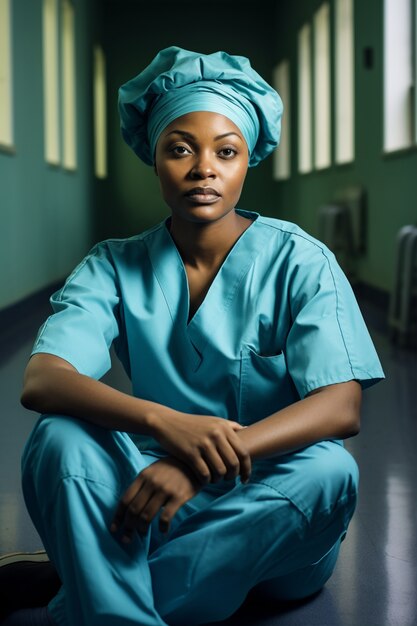 Ritratto dell'infermiera lavoratrice femminile
