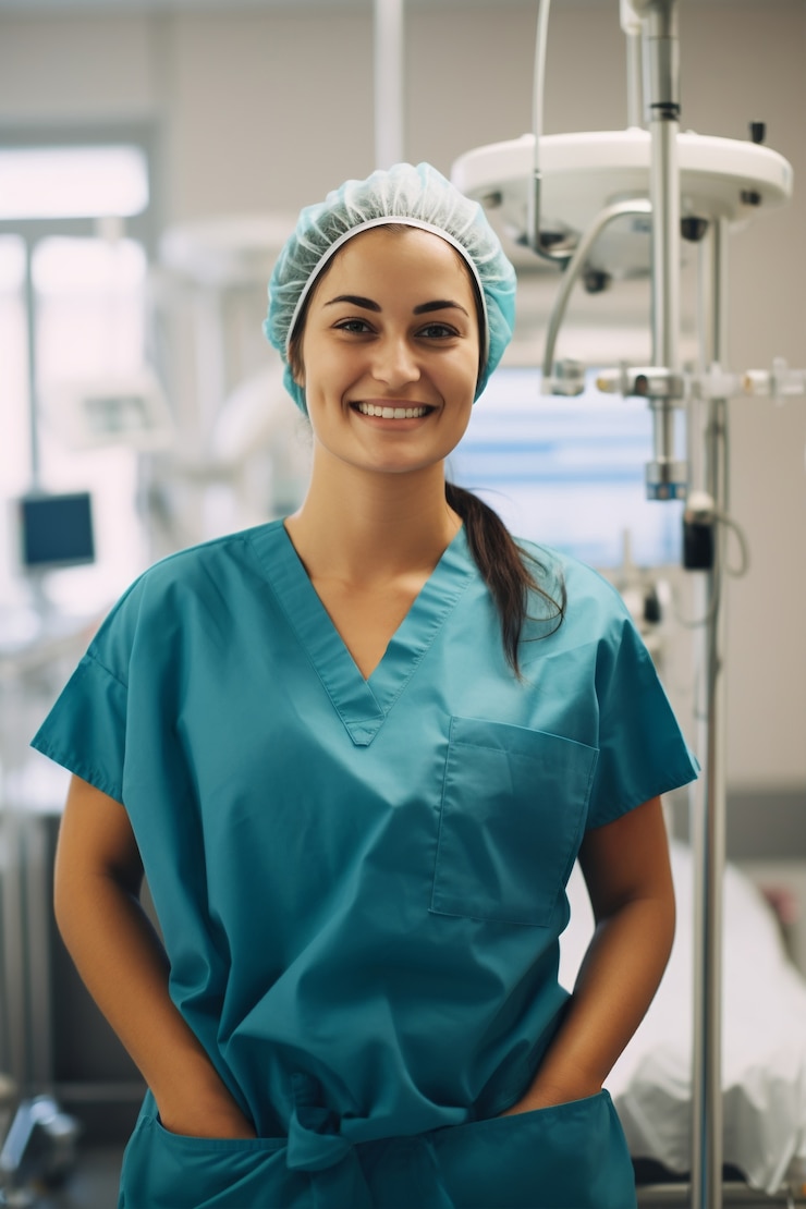 Foto gratuito ritratto dell'infermiera lavoratrice femminile
