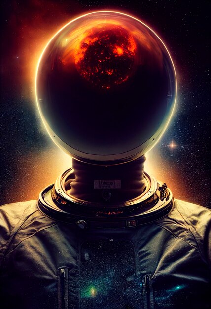 Ritratto di astronauta nello spazio