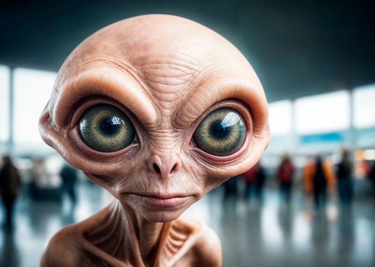 Foto gratuito ritratto di creature spaziali con caratteristiche fantastiche