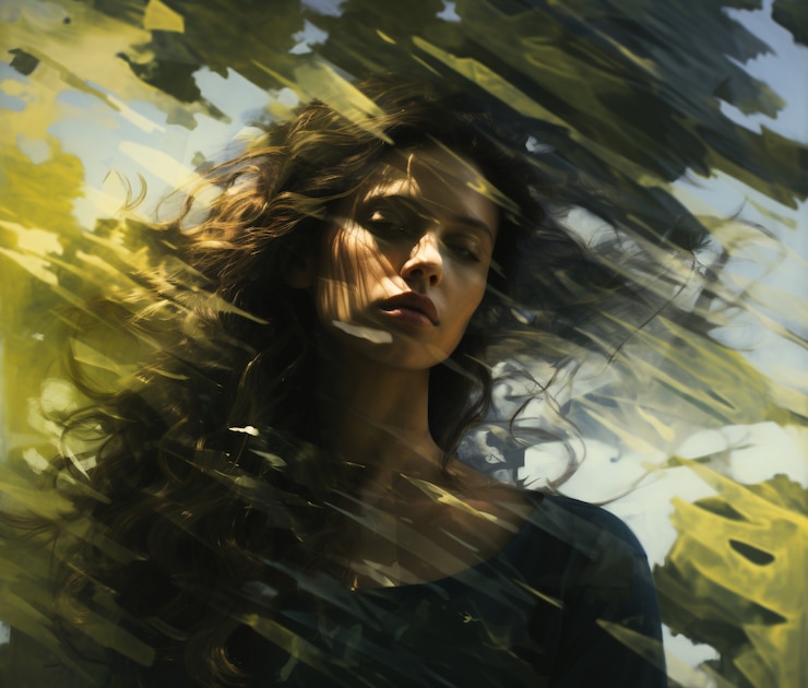 Foto gratuito ritratto di donna adulta in stile d'arte digitale