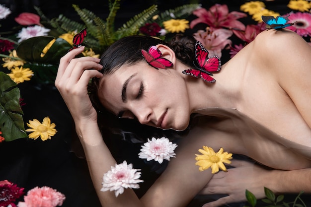 Ritratto di donna che gode del benessere